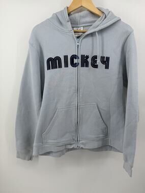 Disneyland Resort Mickey Mouse Zip Up Hoodie Light Blue Womens Large